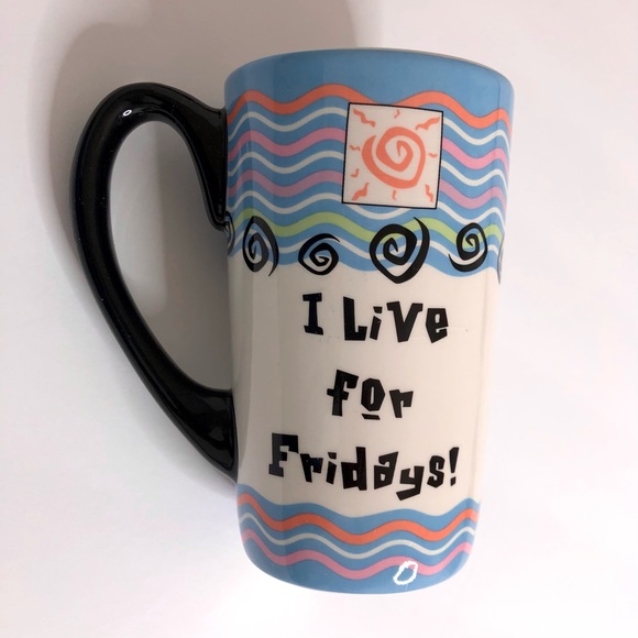 Tall Pattered ‘I Live For Friday’s’ Coffee Mug - Picture 1 of 4